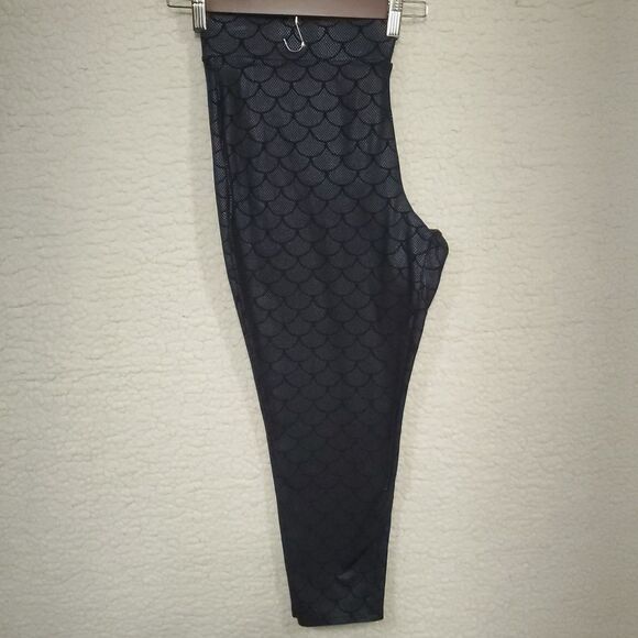 Torrid Black/Blue Metallic Mermaid Scale Leggings Size 3 (3X) Cosplay  Halloween - Picture 4 of 16